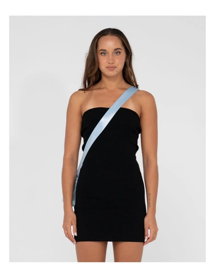Amelia Strapless Mini Dress in Black