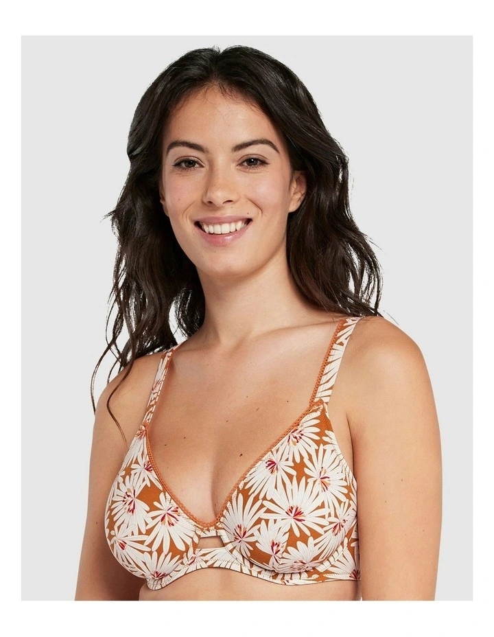 Zoe Triangle Cup Wired Plunge Bra in Pure Floral Print