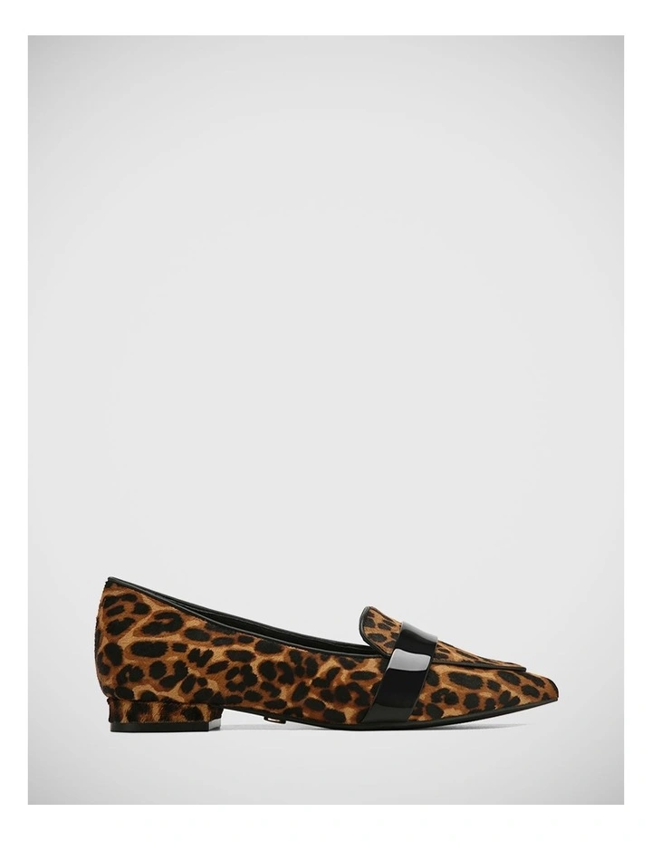 Merci Leather Loafer in Cognac Leopard Print