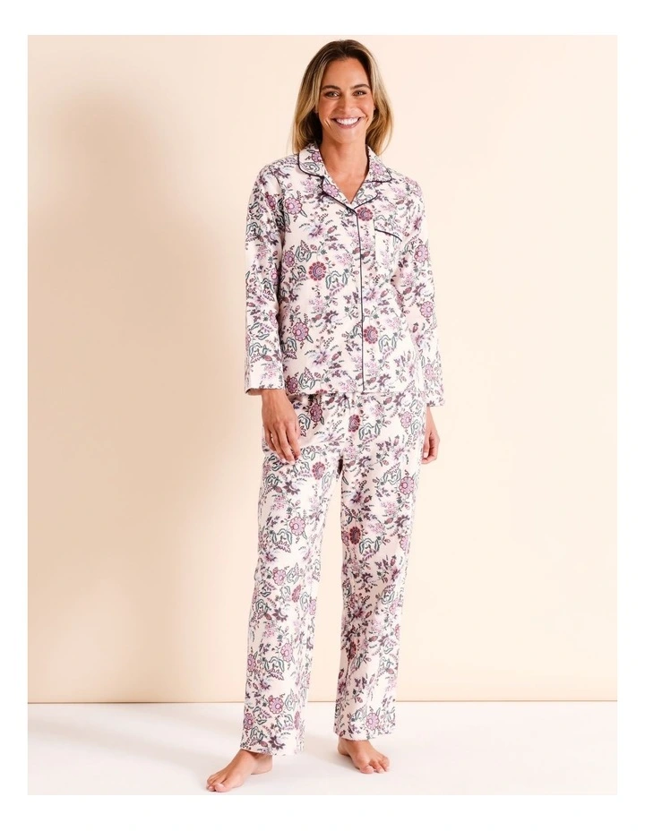 Flannelette Pyjama Set in Ecru