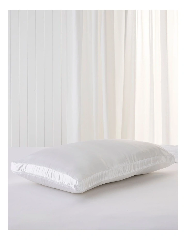 Classic Comfort Satin Cover Pillow in White