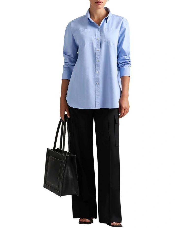Romelo Cotton Overshirt in Bluebell