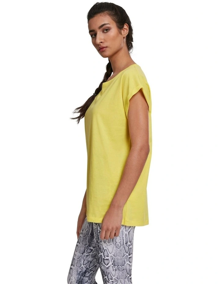 Extended Shoulder Tee in Bright Yellow