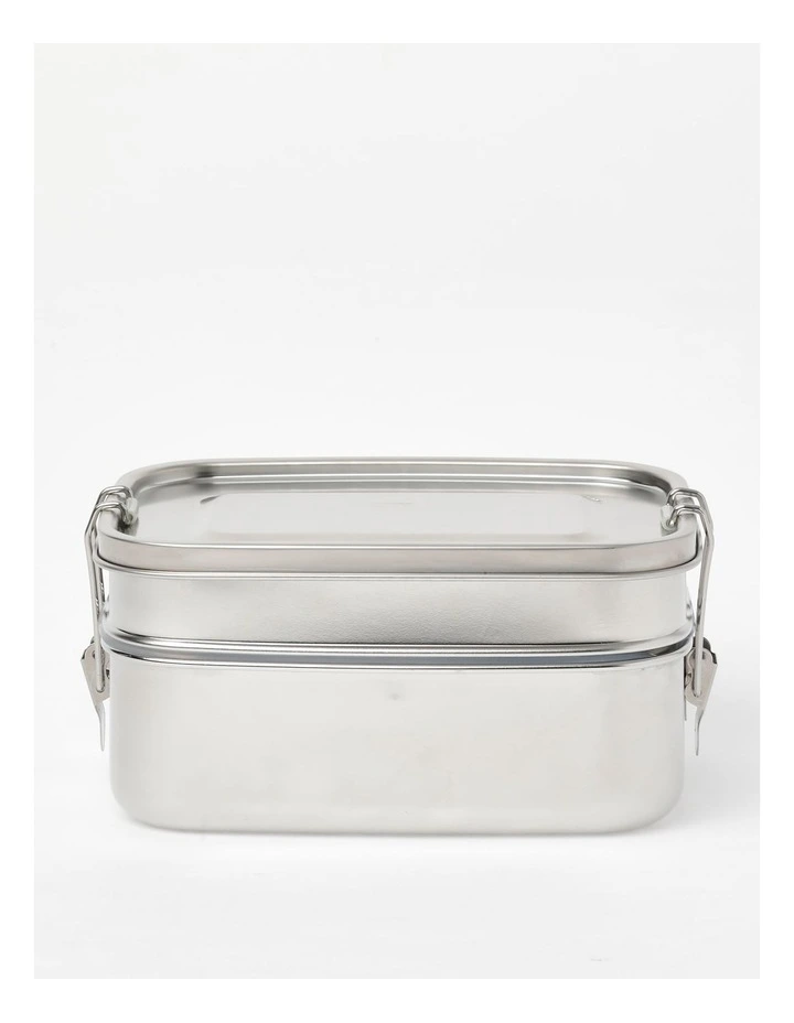 2-Layer Bento Box 1100ml 750ml in Stainless Steel