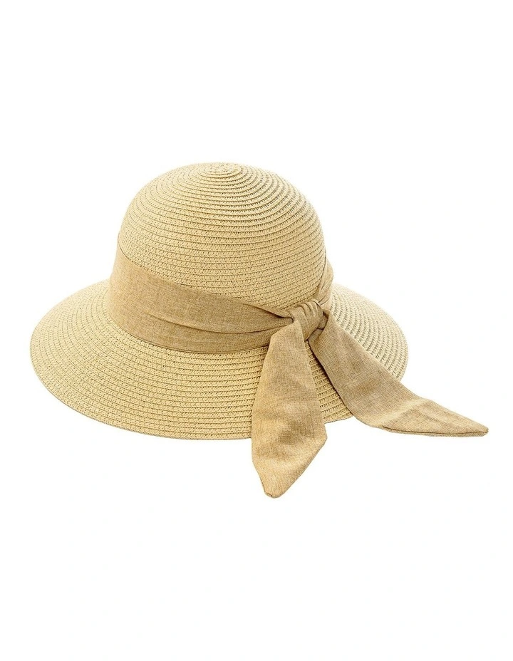 Bucket Hat With Bow in Natural