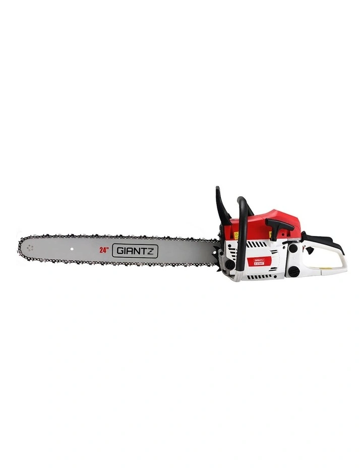62cc Chainsaw Petrol Commercial 24" Bar in Red