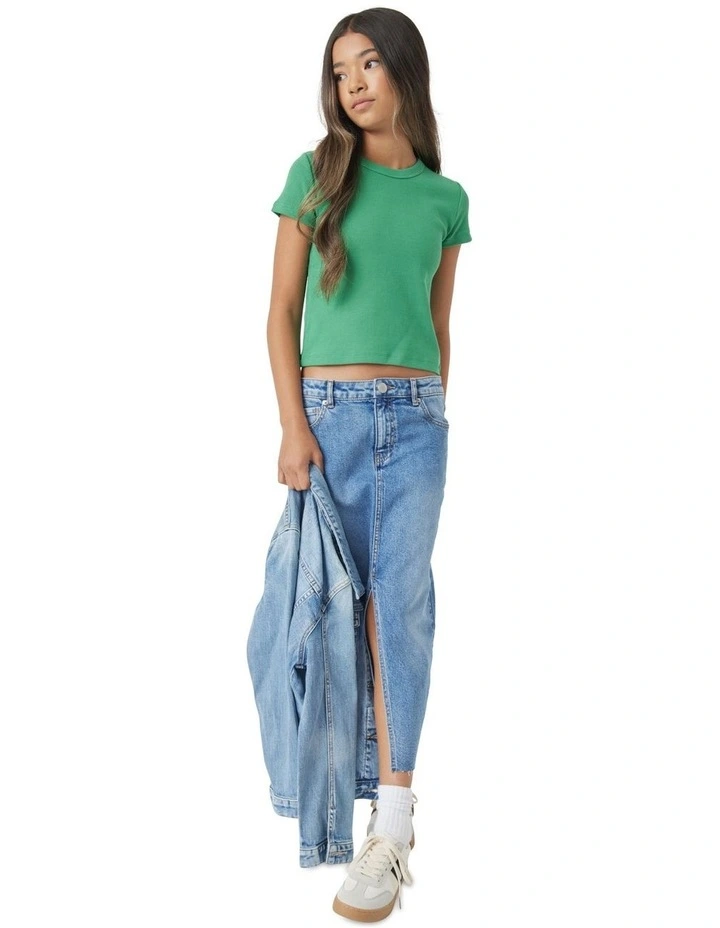 Harper Crop Tee in Leaf Green