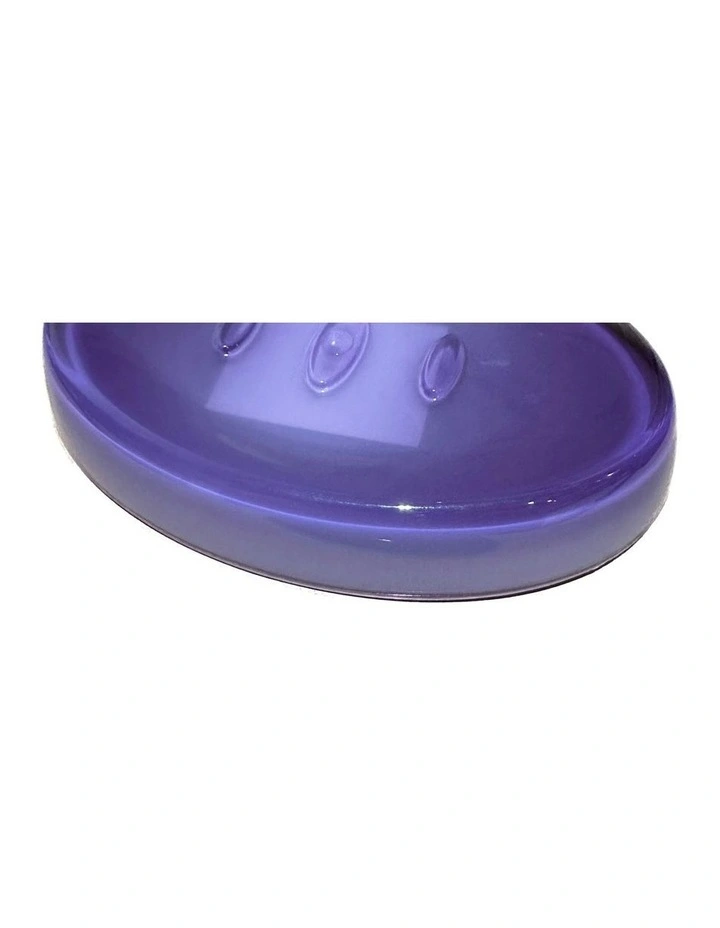 Oval Soap Dish Holder Plate in Purple
