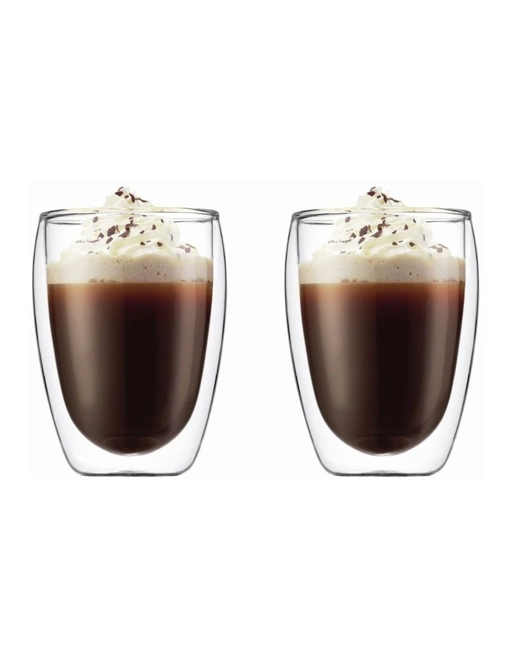 Pavina Double Walled Glass Set of 2 350ml in Clear