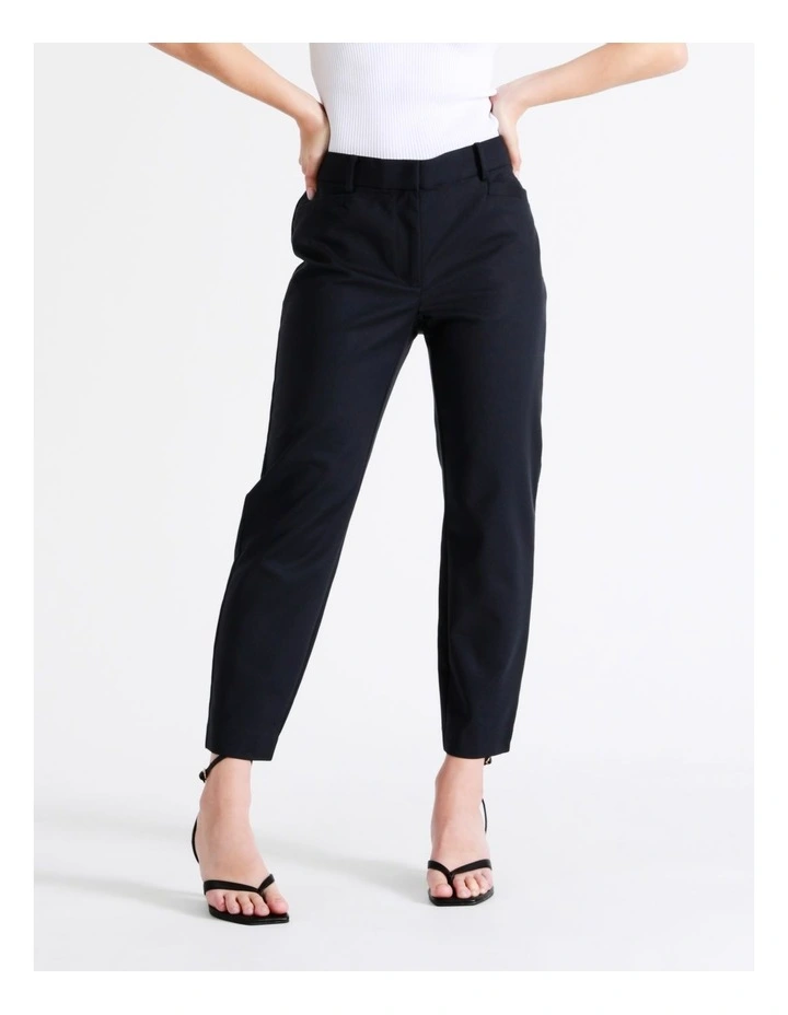Organic Cotton Blend Sateen Pant in Midnight