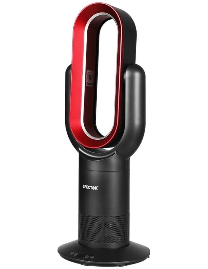 Bladeless Fan 2 in 1 Cooler Heater in Black/Red
