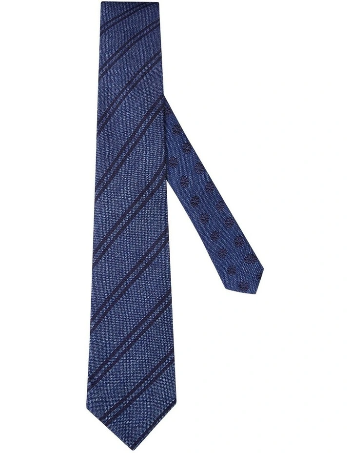Carlucio Tie in Denim Melange