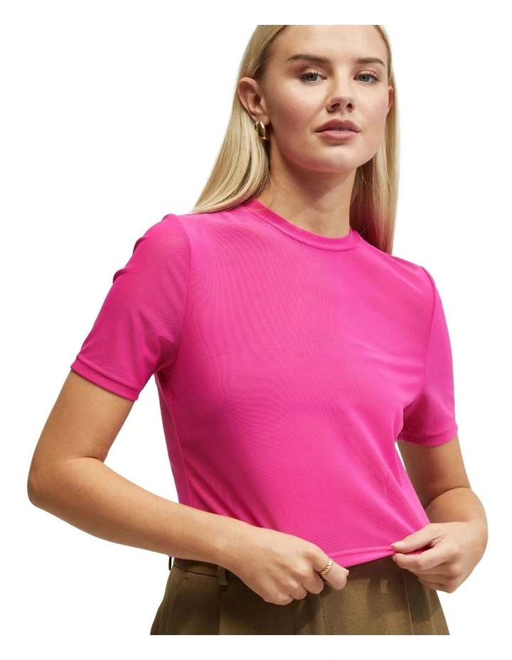Camilla Mesh Top in Pink