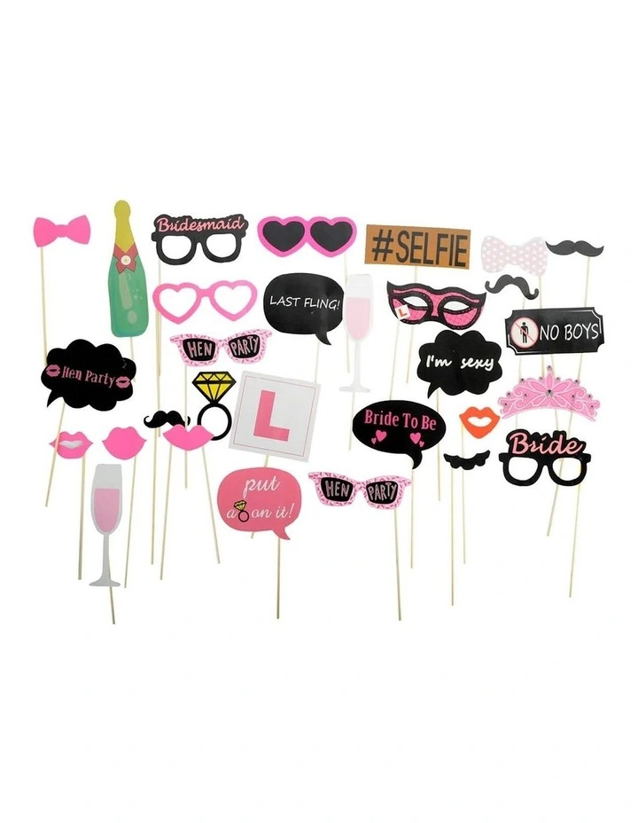 Bride to Be Photo Booth Props 20x in Multi
