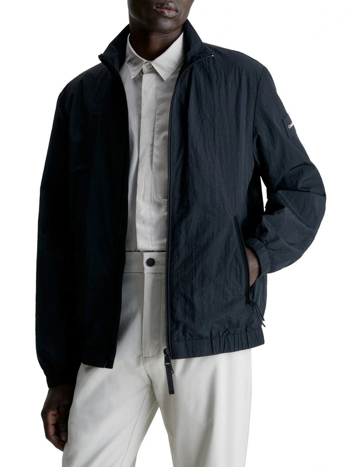 Recycled Crinkle Nylon Blouson in Black