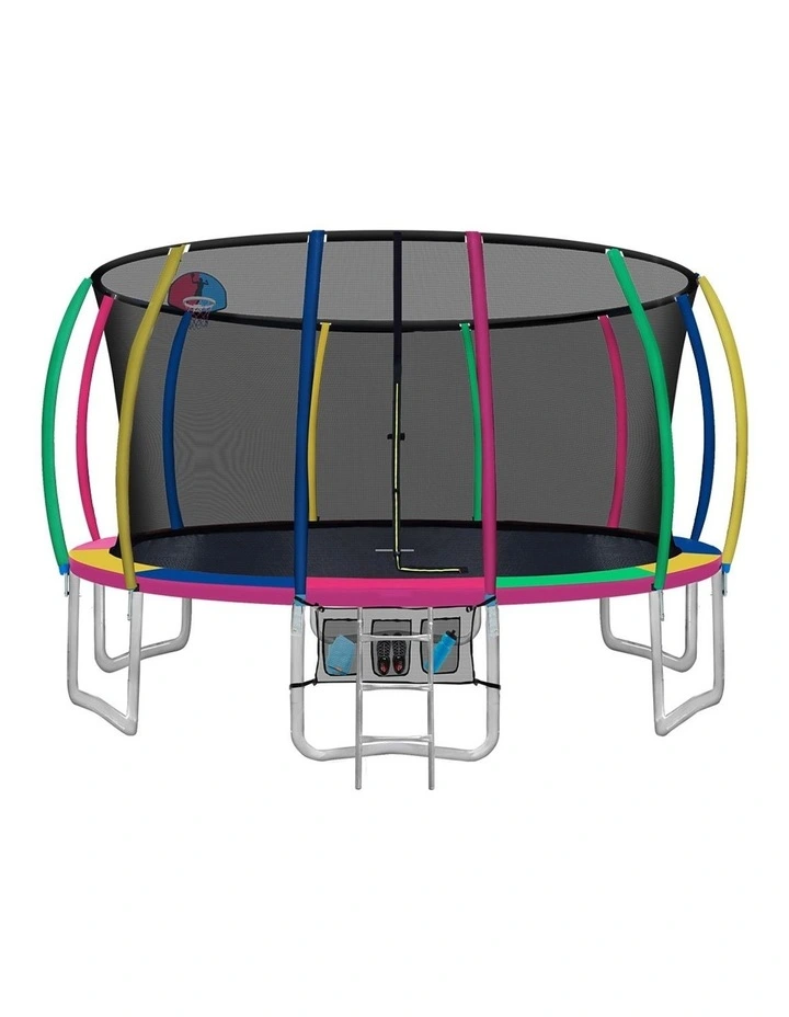Round Trampoline 16FT with Basketball Hoop in Multi