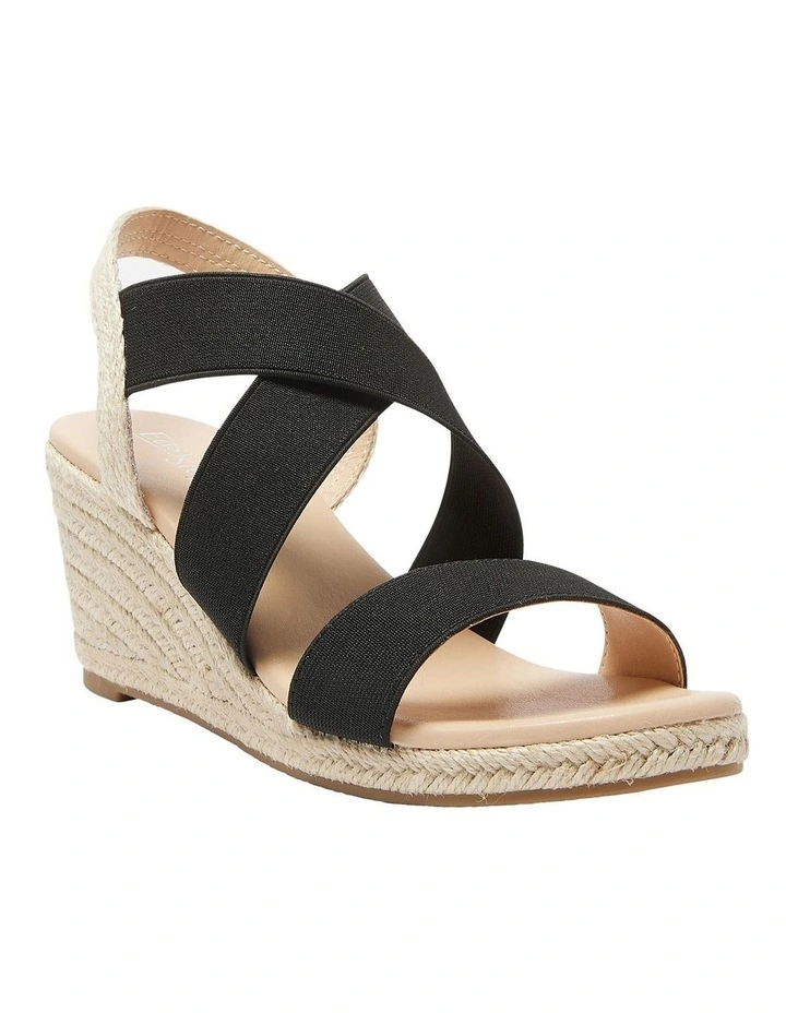 Selina Sandals in Black Elastic