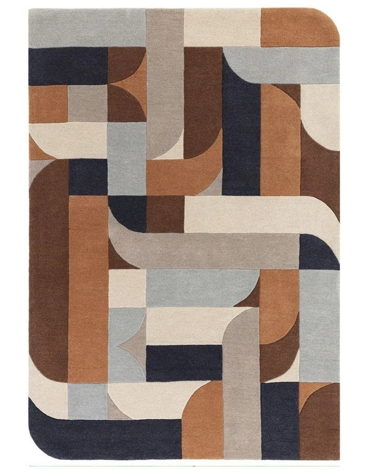 Asiatic Klotski Terracotta Rug in Multi