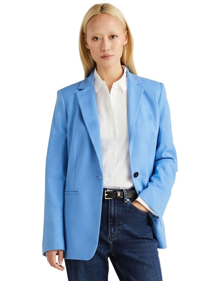 Core Regular Single Breasted Blazer in Blue