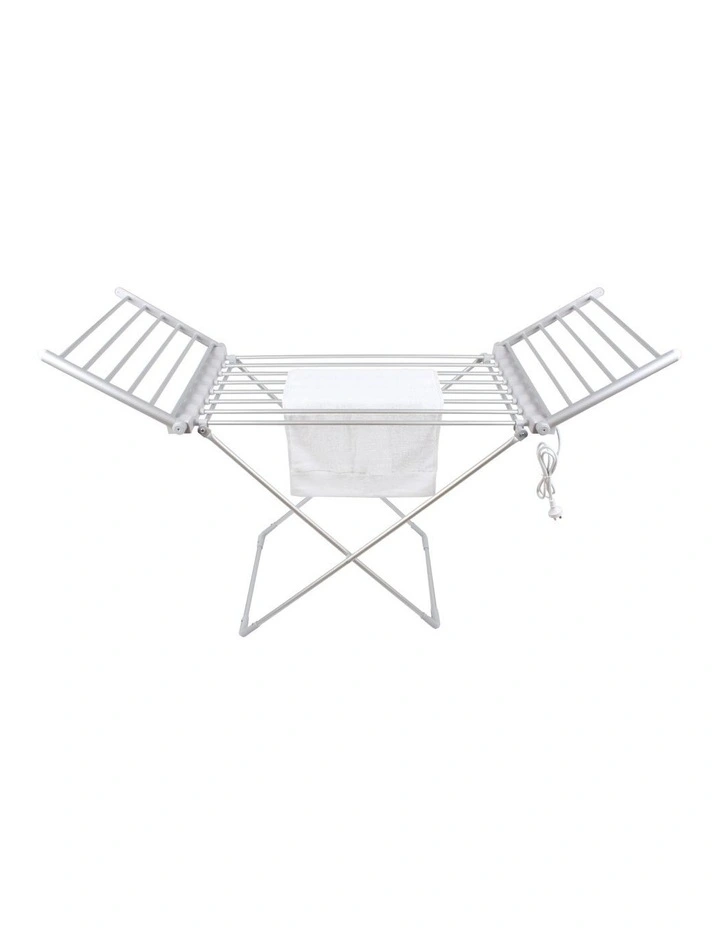 Electric Freestanding Heated Towel and Clothes Rack Dryer in White