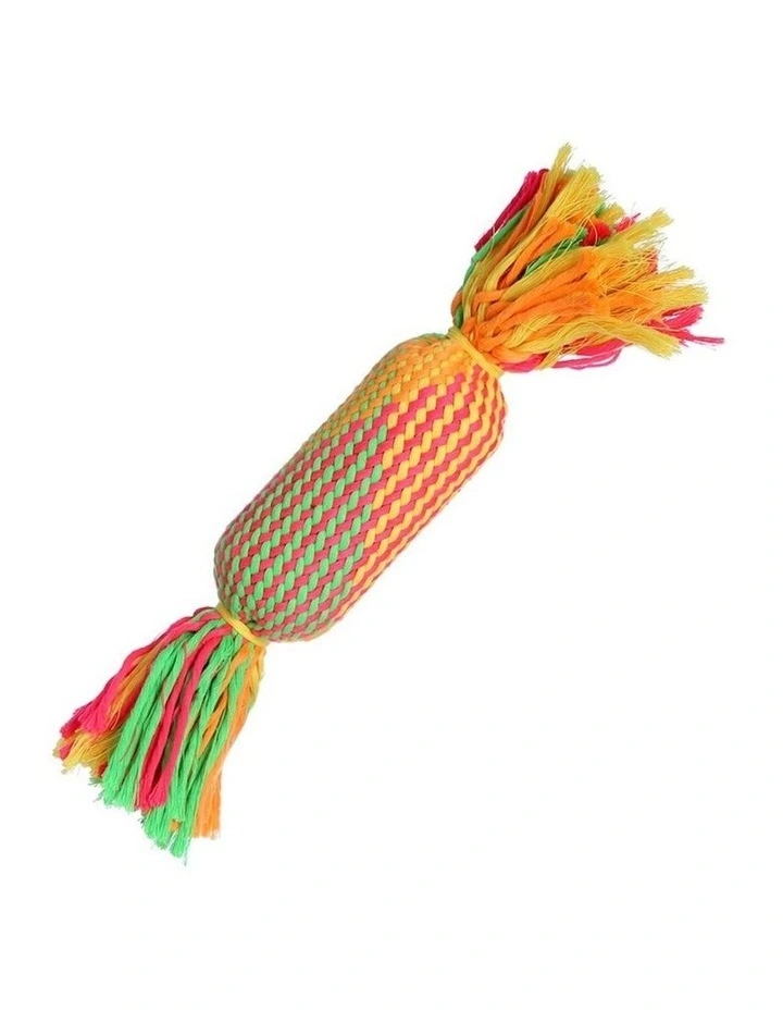 Paws & Claws 28cm Knotted Rope Baton in Bright Neon