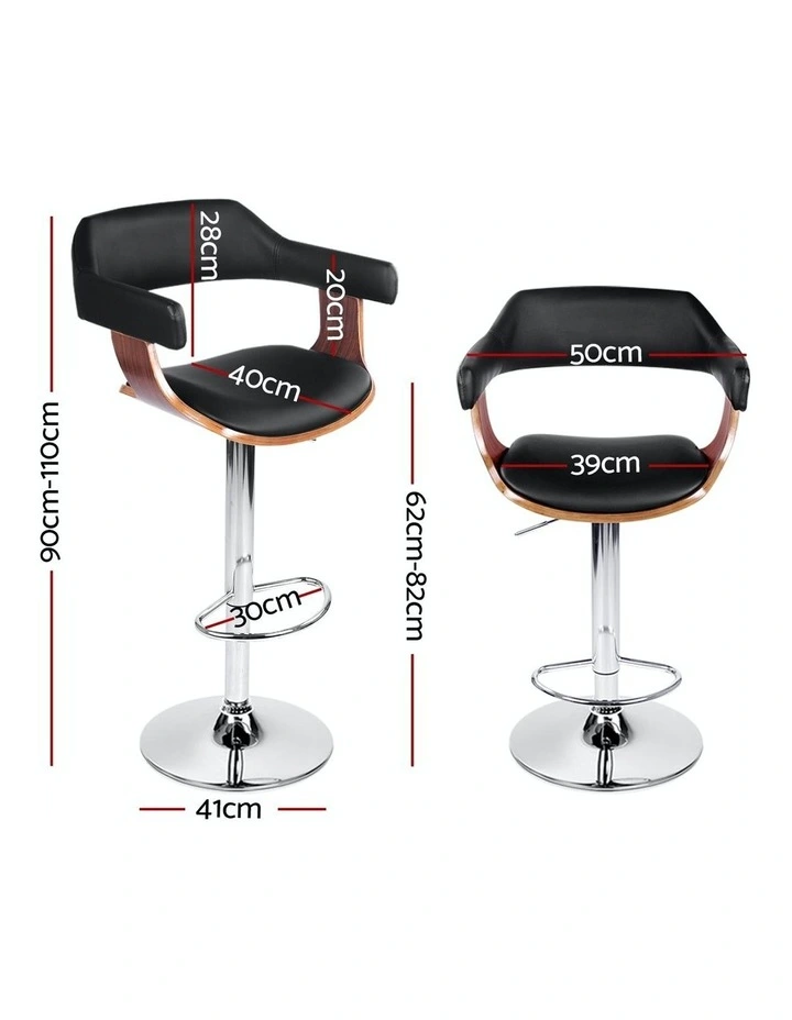 Leather Bar Stools in Black