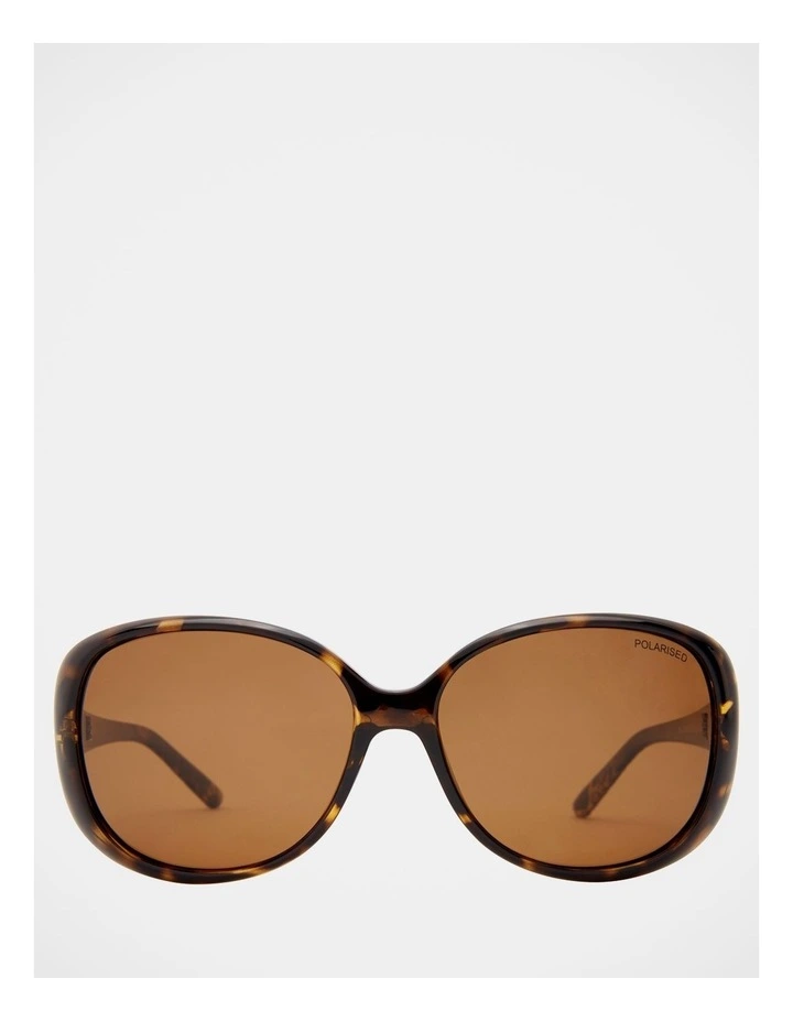 Ava Polarised Tortoise Rectangle Sunglasses 383969