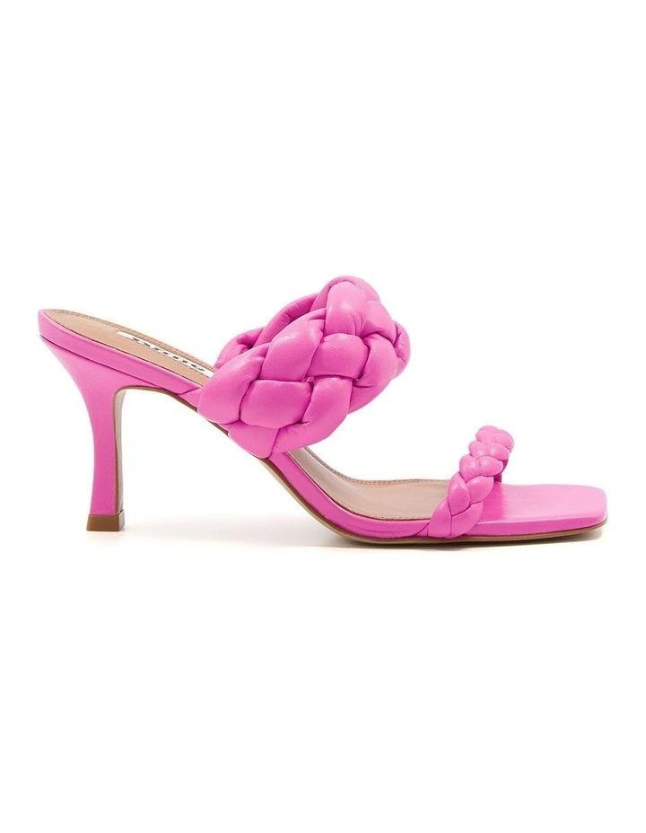 Message Heeled Sandal in Pink