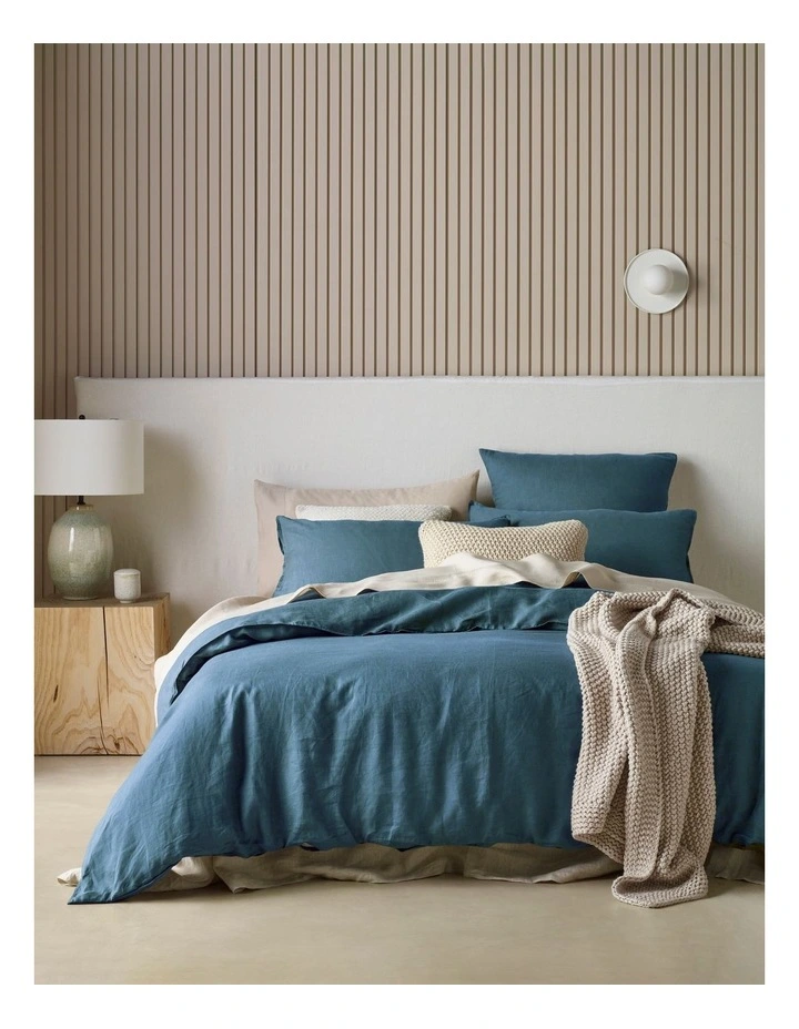 Sandy Cape Linen Quilt Cover Set in Seaglass