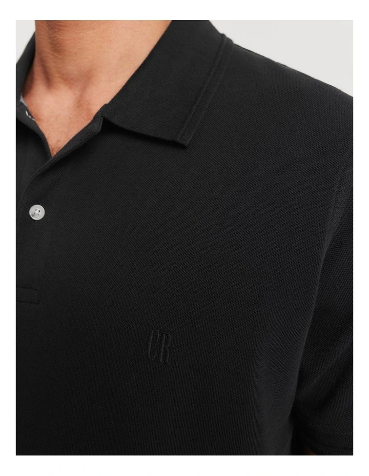 Verified Australian Cotton Pique Polo in Black