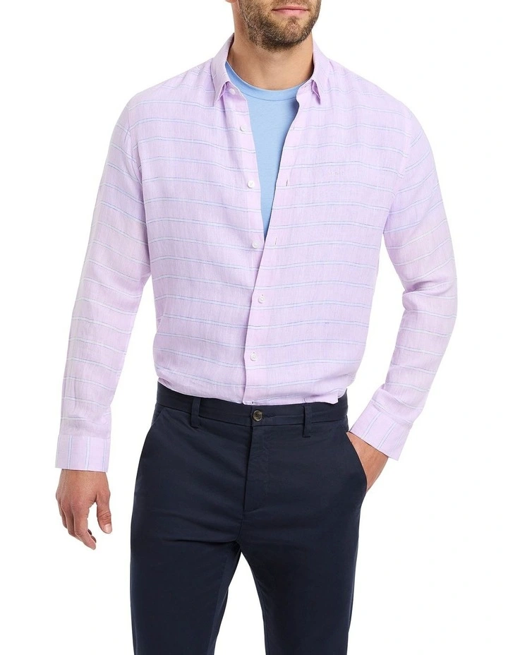 Michael Stripe Shirt in Orchid