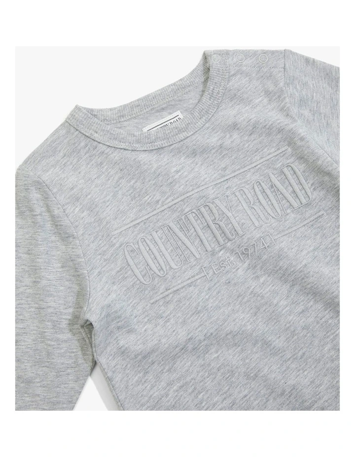 Long Sleeve Heritage T-shirt in Light Grey Marle