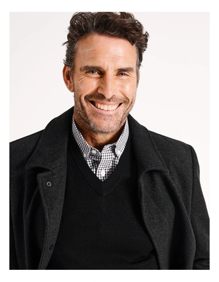 Australian Merino Vest Knit in Black
