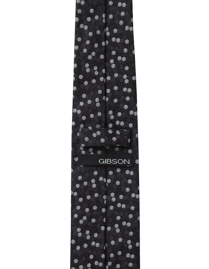 Snow Crystal Silk Tie in Black