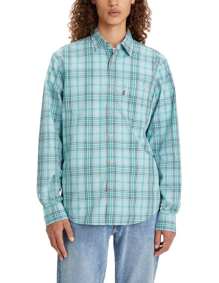 Sunset 1 Pocket Standard Fit Shirt in Blue