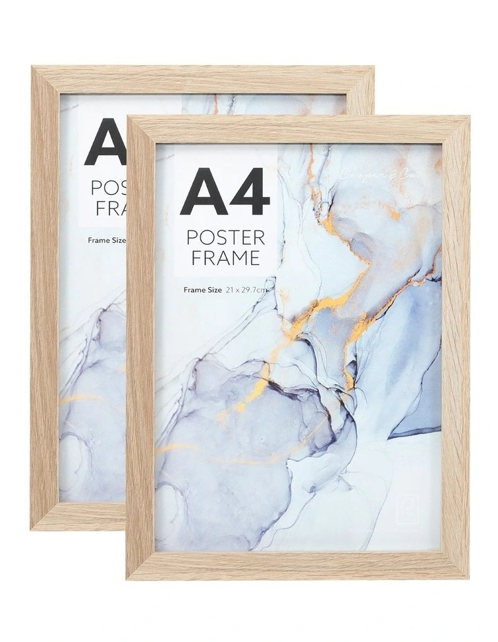 Poster Photo Frames A4 Set of 2 in Oak