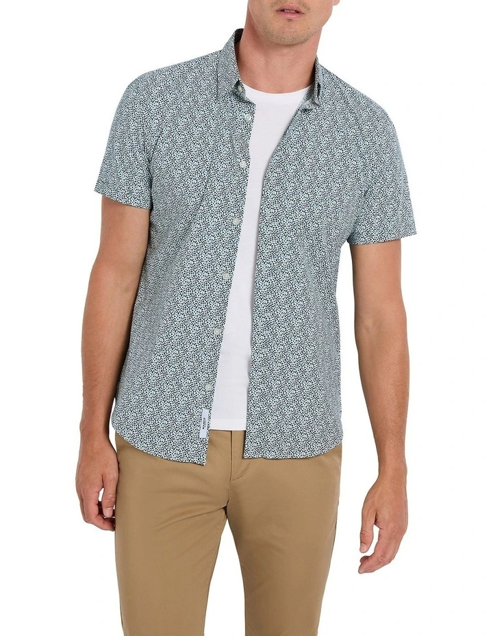 Leaf The Door Open Shirt in White Multi