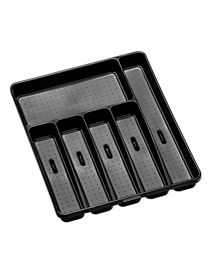 6 Compartment Cutlery Tray in Carbon Black