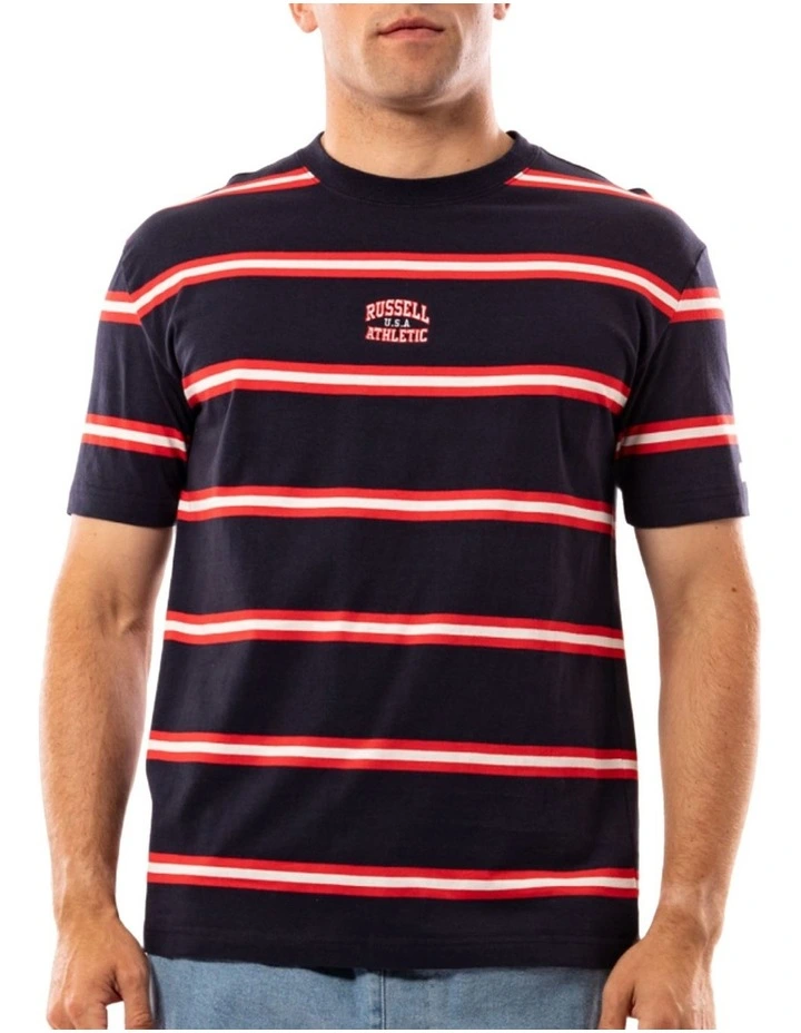 Kansas Stripe Tee in Michigan Navy