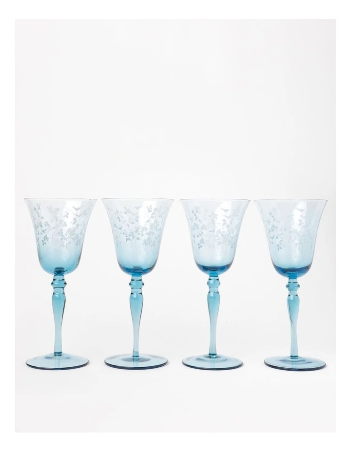 Somerton Wine Glass Set of 4 in Blue