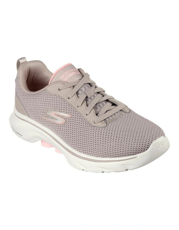 Go Walk 7 Clear Path Sneakers in Taupe Brown