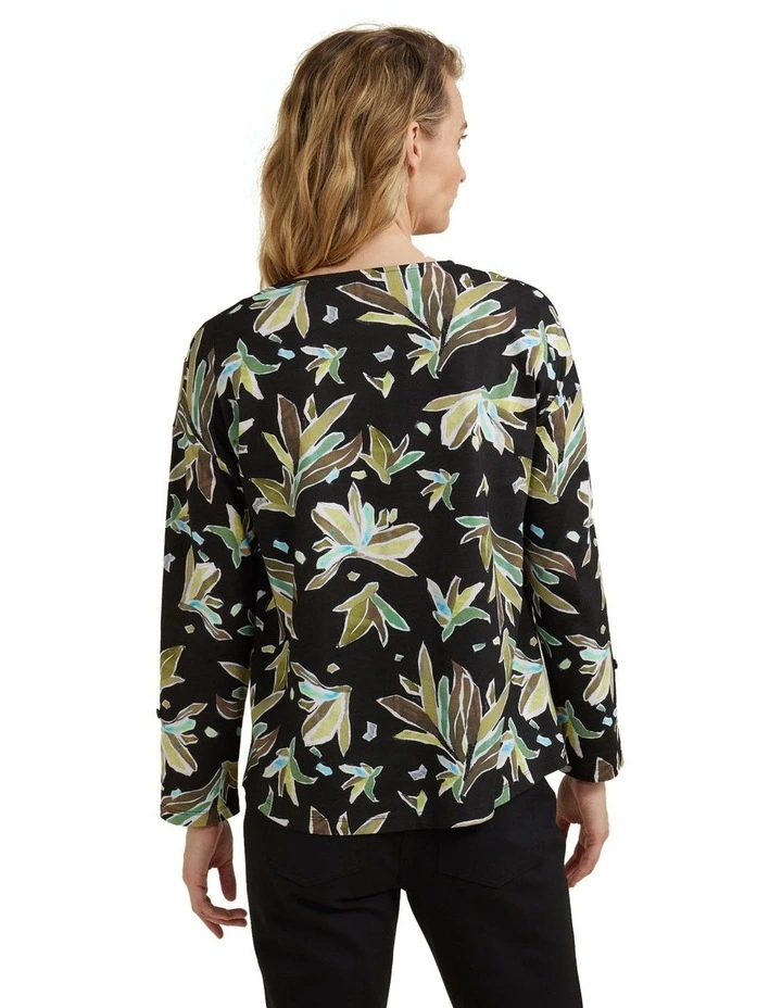 Tee in Leaf Crystal Print