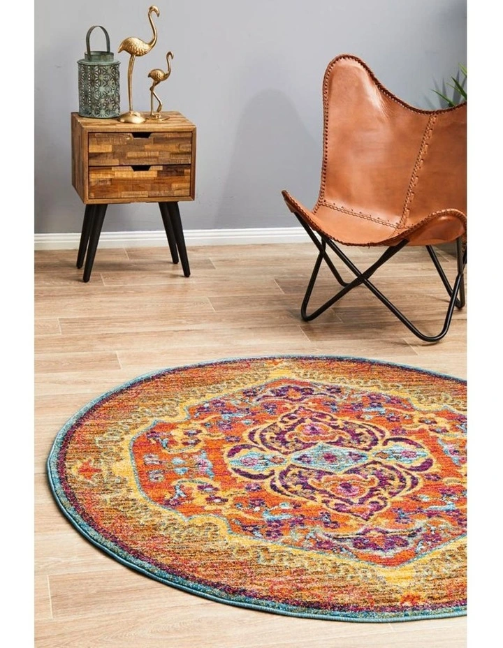 Radiance 422 Round Rug In Tangerine