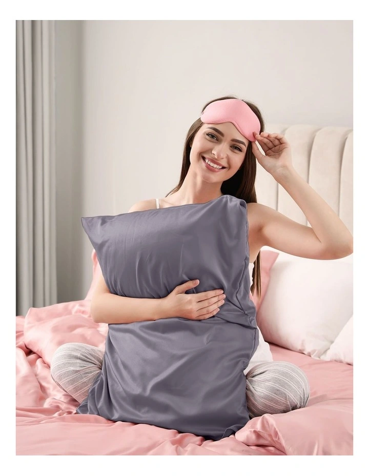 Pure Silk Pillowcase 100% Mulberry Silk Hypoallergenic in Charcoal
