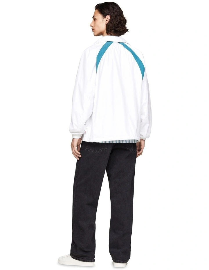 Varsity Colour-Blocked Track Jacket in White