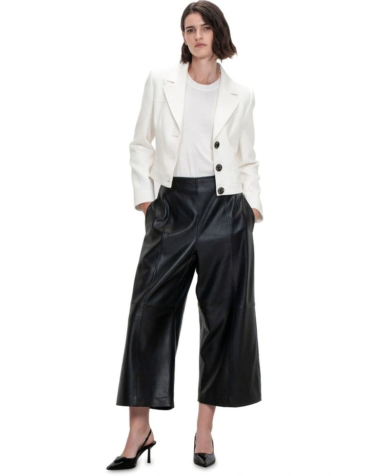 Cotton Twill Crop Jacket in Ivory