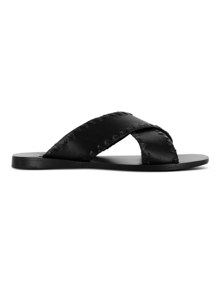 Bess Flat Sandals in Black