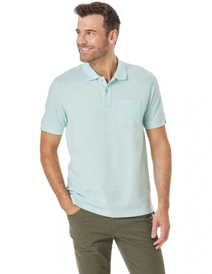 Oxford Pocket Polo Shirt in Sage