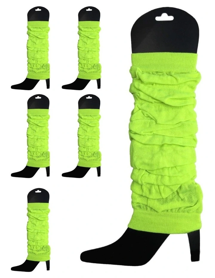 Knitted Leg Warmers 6 Pack in Yellow