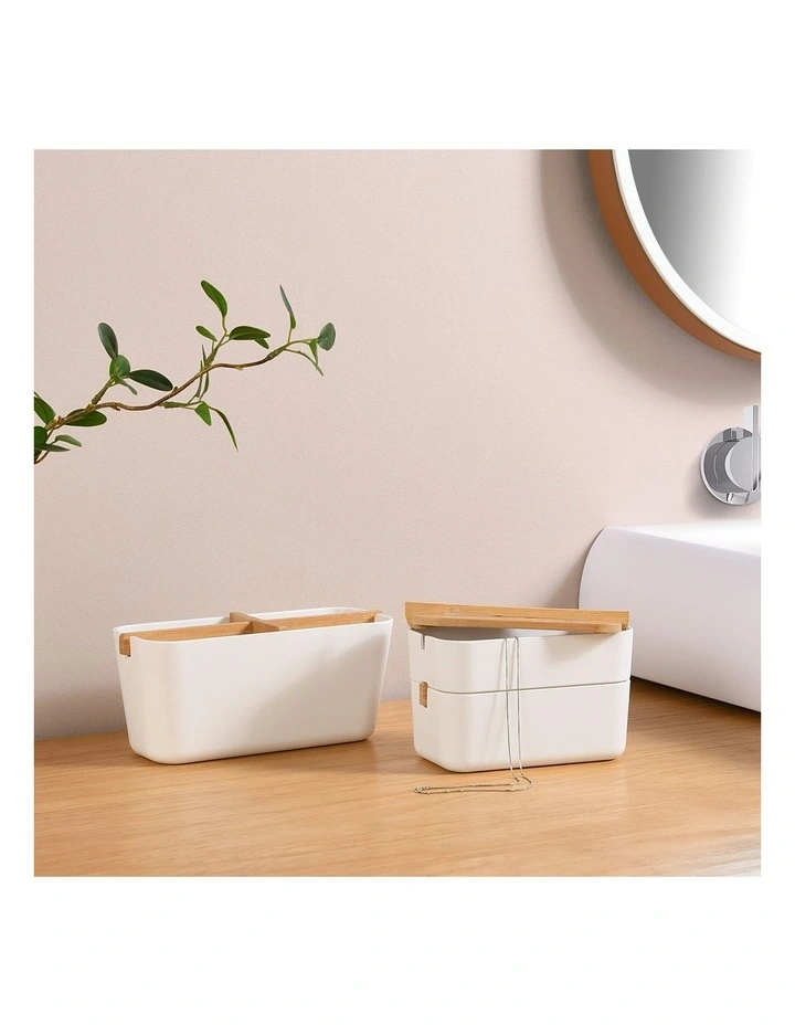 Vanity Storage Set 2 Piece in White